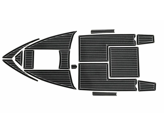 Комплект палубного покрытия Marine Rocket для Феникс 560, тик черный, белая полоса, с обкладкой