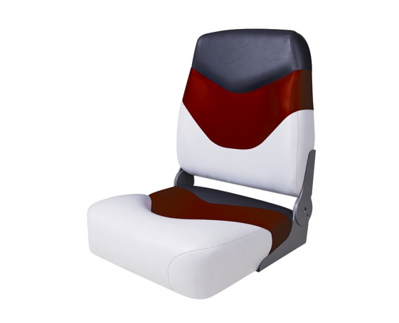 Сиденье мягкое складное Newstarmarine Premium High Back Boat Seat, бело-красное 75128WRC
