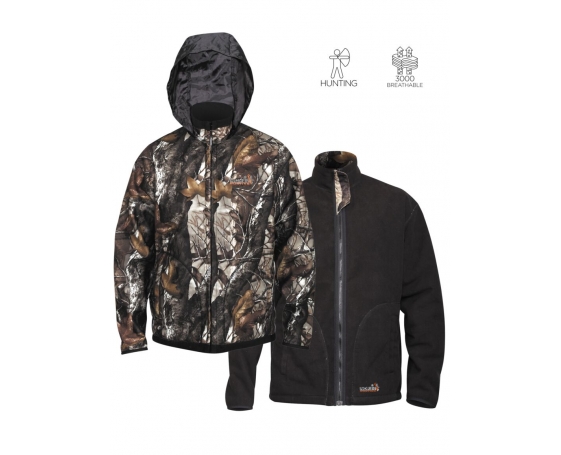 Куртка Norfin Hunting THUNDER STAIDNESS/BLACK двухстор. 02 р.M арт.721002-M - фото 1