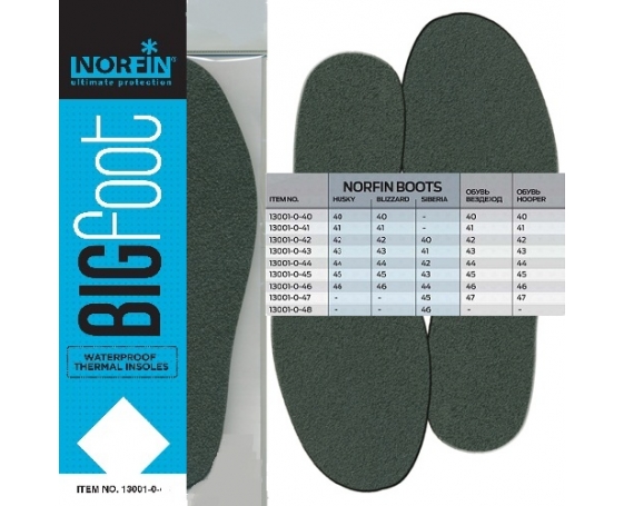 Стельки бахил термо Norfin BIGFOOT непромокаемые р.45 арт.13001-0-45