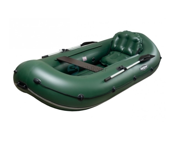 Надувная лодка SibRiver Кантегир-380 гребная 2-х местная (зеленая)