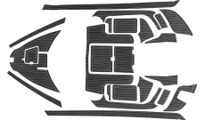 Комплект палубного покрытия для Yamaha CR-27, тик черный, белая полоса, с обкладкой, Marine Rocket