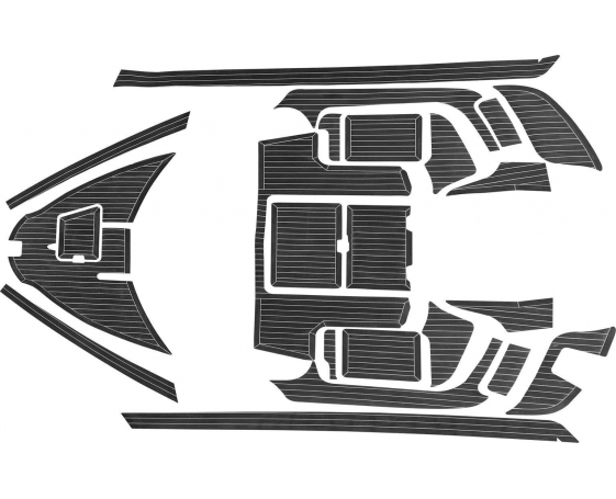 Комплект палубного покрытия для Yamaha CR-27, тик черный, белая полоса, с обкладкой, Marine Rocket