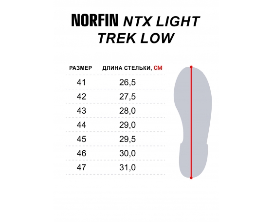 Ботинки Norfin Ntx LIGHT TREK LOW р.45