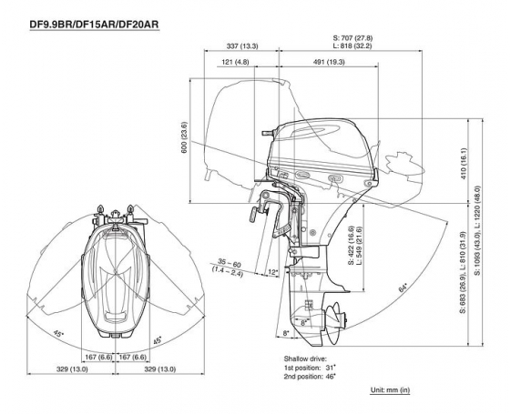 Подвесной лодочный мотор Suzuki (Сузуки) DF 9.9BRS