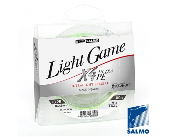 Леска плетёная Team Salmo LIGHT GAME Fine Green X4 100/004 арт.5014-004
