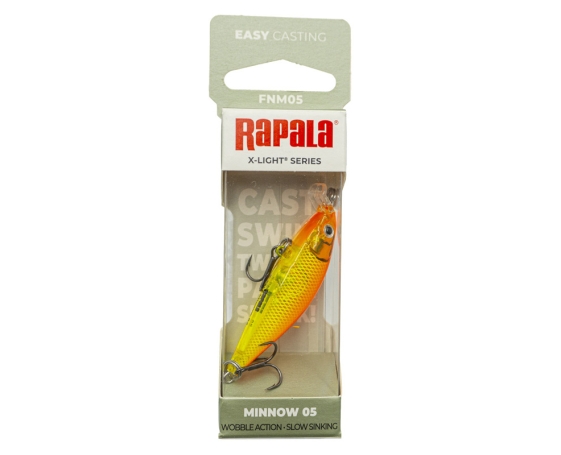 Воблер RAPALA X-Light Minnow 05 /GFR /плавающий/ 0,6-0,9м, 5см, 4гр