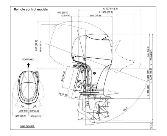 Подвесной лодочный мотор Suzuki (Сузуки) DF80 ATL