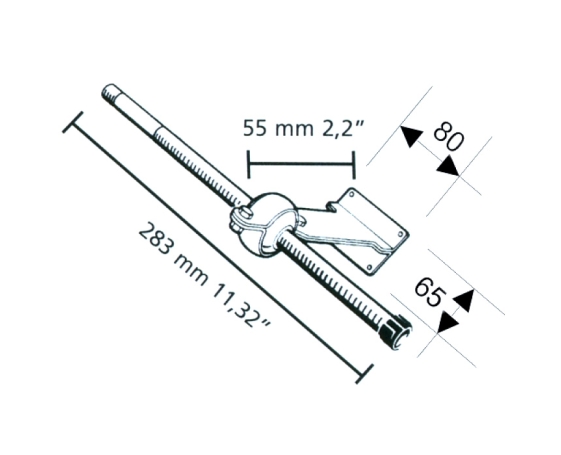 Опора транцевая  ULTRAFLEX РТ 283x117мм, алюминий S.61