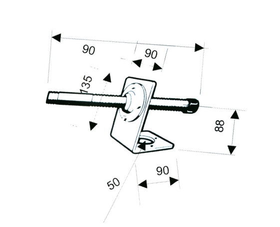 Опора транцевая  ULTRAFLEX РТ, нерж.сталь S.55SS