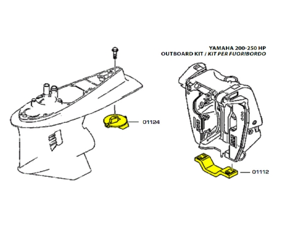Комплект магниевых анодов TECNOSEAL Yamaha 40-60 л.с. KITYAMAHA40/60MG