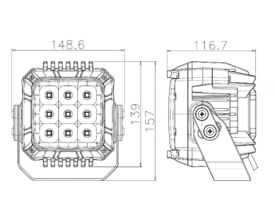 Прожектор светодиодный ALLREMOTE для ATV, 9х10W направленный свет OS-053 LED