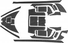 Купить  Комплект палубного покрытия для Yamaha CR-27, тик черный, белая полоса, с обкладкой, Marine Rocket у официального дилера со скидкой