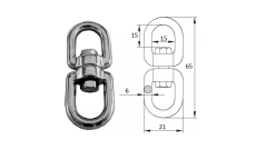 Вертлюг петля-петля CIM  6мм 2701-0106