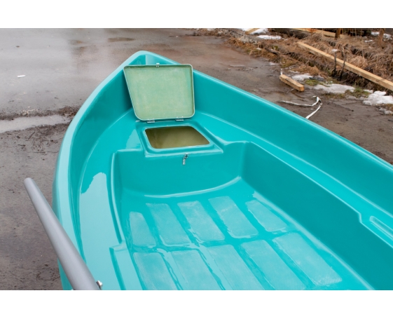 Корпусная лодка Виза-Яхт ВИЗА Тортилла-3 с рундуками (стандарт) Белый-Бирюзовый цвет - фото 4