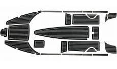 Комплект палубного покрытия Marine Rocket для Феникс 600HT, тик черный, белая полоса, с обкладкой