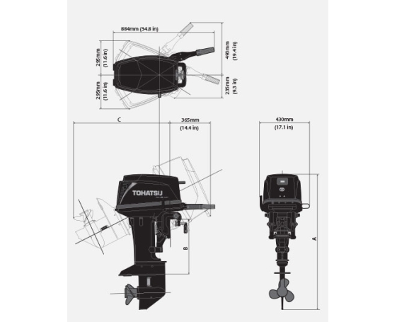 Подвесной лодочный мотор Tohatsu M30HEPS