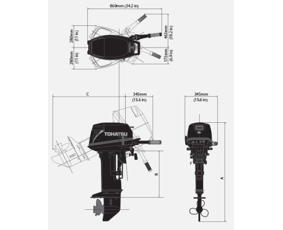 Подвесной лодочный мотор Tohatsu M18E2S