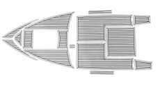 Комплект палубного покрытия Marine Rocket для Феникс 560, тик серый, черная полоса, с обкладкой