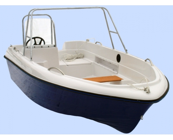 Корпусная лодка Виза-Яхт ВИЗА Легант-400S с консолью Белый-Бирюзовый цвет
