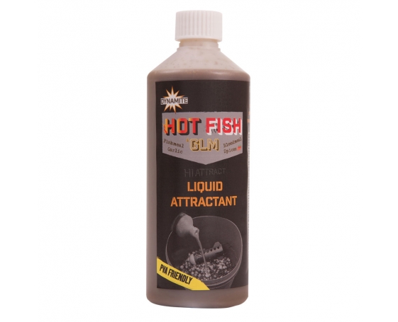 Аттрактант DYNAMITE BAITS Liquid Attractant Hot Fish & GLM 500мл.