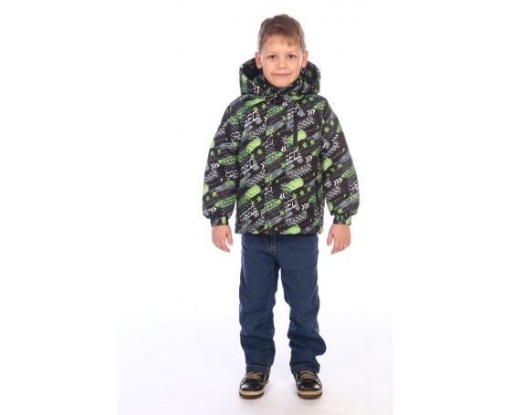 Куртка зимняя Детская Huntsman Форсаж цвет Черный/Зеленый ткань Мембрана DryLaw Размер: 104, Рост: - фото 1