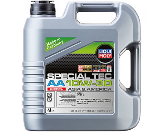 Моторное НС-синтетическое масло Liqui Moly Special Tec AA Diesel 10W-30 4л 39027
