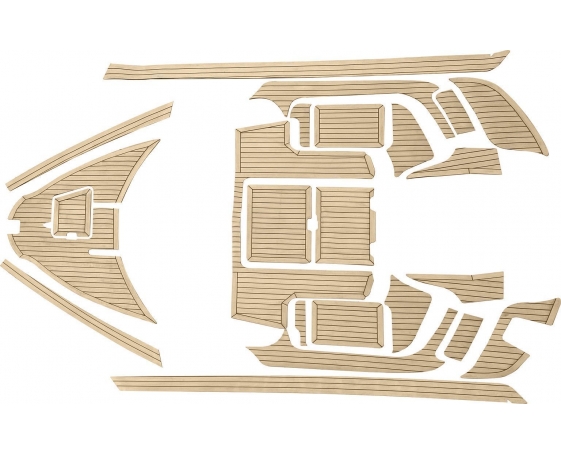 Комплект палубного покрытия для Yamaha CR-27, тик классический, с обкладкой, Marine Rocket