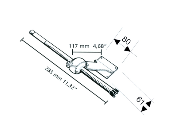 Опора транцевая  ULTRAFLEX РТ 283x55, нерж. сталь S.62SS