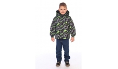 Куртка зимняя Детская Huntsman Форсаж цвет Черный/Зеленый ткань Мембрана DryLaw Размер: 104, Рост: