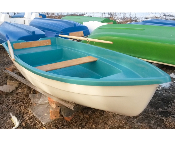 Корпусная лодка Виза-Яхт ВИЗА Тортилла-5 с рундуками (стандарт) Белый-Бирюзовый цвет
