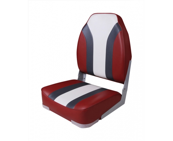 Сиденье мягкое складное Newstarmarine High Back Rainbow Boat Seat, красно-белое