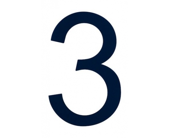 Знак номера 3, синий