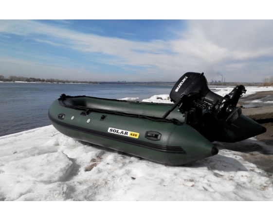 Надувная лодка Solar (Солар)-420 Jet tunnel Зеленый
