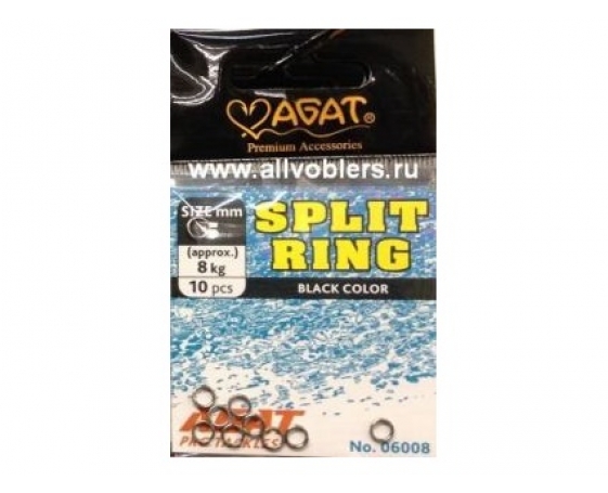 Кольцо заводное Agat Split Ring black color AG 6008 10шт/уп  #3,5