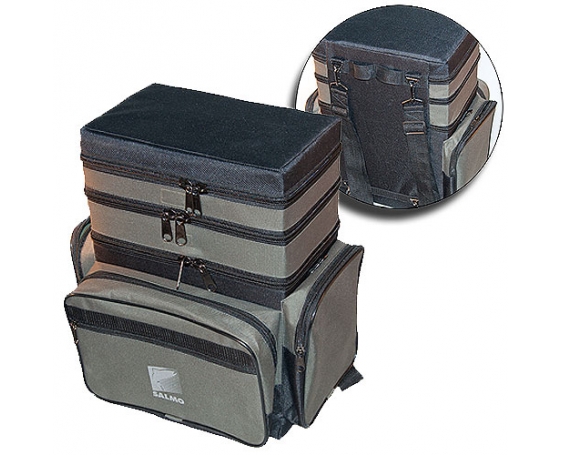Ящик-сумка-рюкзак рыболовный зимний пенопластовый 3-х ярусный B-3LUX  арт.B-3LUX