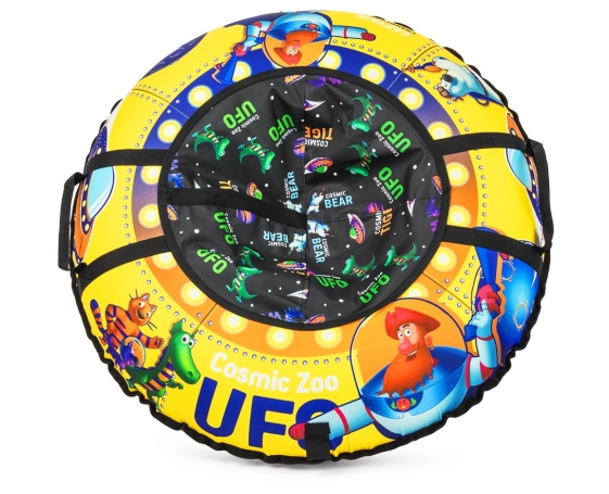 Надувные санки-ватрушка (тюбинг) Cosmic Zoo UFO (CZ) (желтый (капитан Клюква))