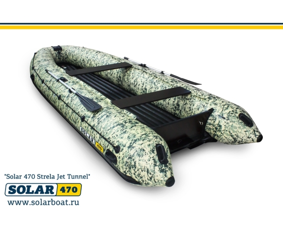 Надувная лодка Solar (Солар)-470 Strela Jet tunnel Пиксель