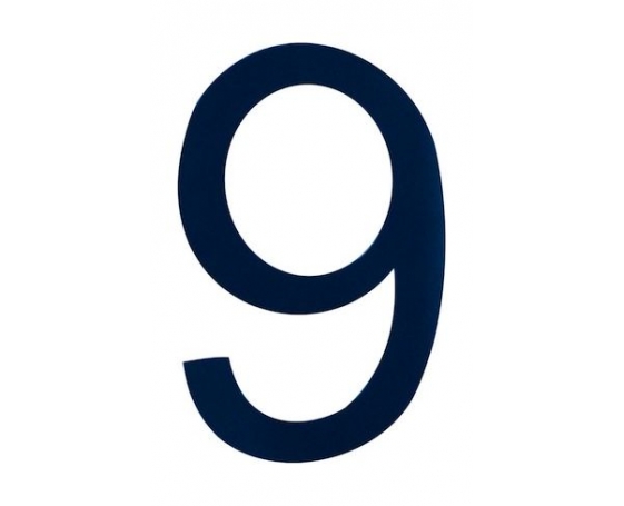 Знак номера 9, синий