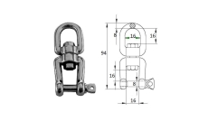 Вертлюг петля-скоба CIM  8мм 2702-0108