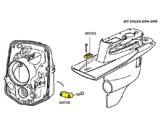 Комплект алюминиевых анодов TECNOSEAL для Volvo Penta DPH и DPR KITVOLVODPH/DPR/AL