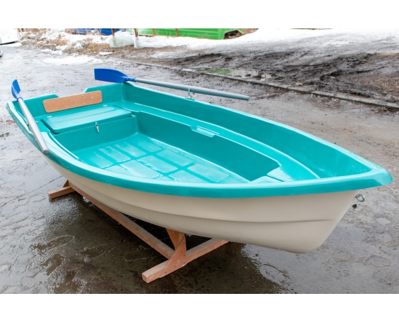 Корпусная лодка Виза-Яхт ВИЗА Тортилла-3 с рундуками (стандарт) Белый-Бирюзовый цвет - фото 1