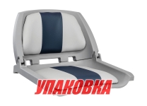 Кресло для катера (яхты) мягкое складное, обивка винил, цвет серый/синий (упаковка из 2 шт.) (MR18045-3_pkg_2)