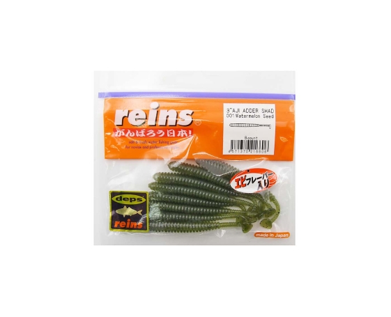 Силиконовая приманка REINS Aji Adder Shad 3" Deps (упак. 8 шт.) / 001 - Watermelon Seed