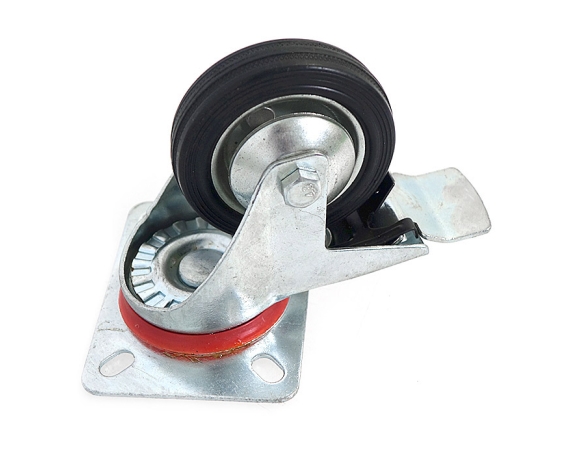 Колесо KINGSENDER 80 мм на поворотном кронштейне с тормозом N182080DB