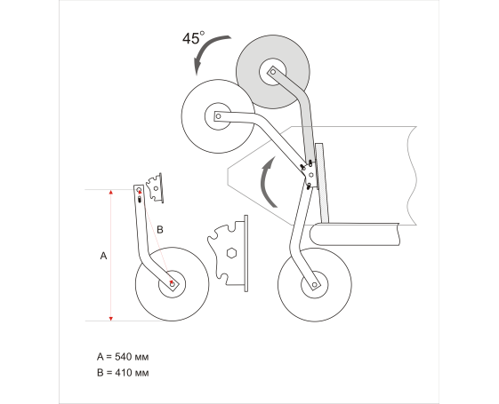 Перекидные шасси Колесец Комбо 211 K