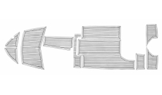 Комплект палубного покрытия Marine Rocket для Феникс 530HT, тик серый, черная полоса, с обкладкой