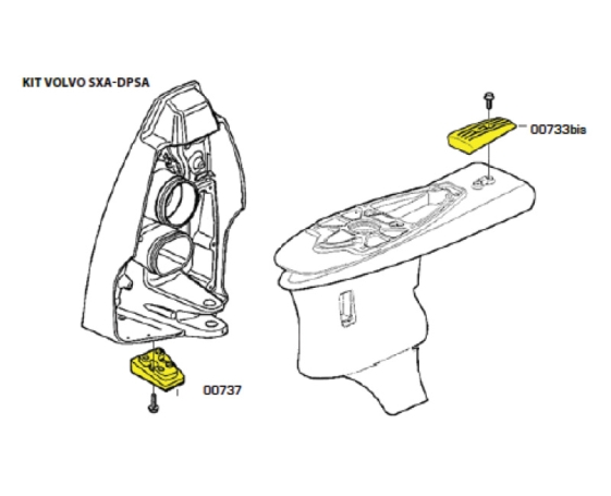 Комплект алюминиевых анодов TECNOSEAL для Volvo Penta SX KITVOLVOSX/AL