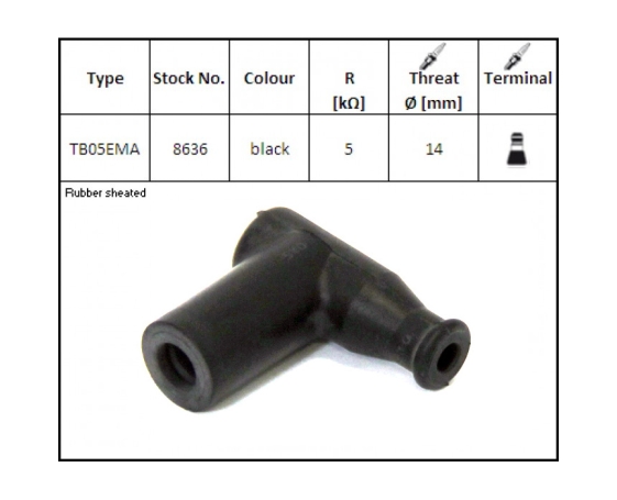 Колпачок свечи зажигания NGK TB05EMA 8636