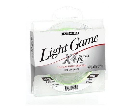 Леска плетёная Team Salmo LIGHT GAME Fine Green X4 100/004 арт.5014-004